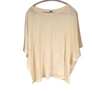 Old Navy Linen Blend Dolman Sleeve Top Womens 4X Yellow Boat Neck Casual